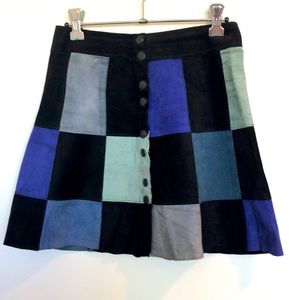 Vintage suede patchwork skirt